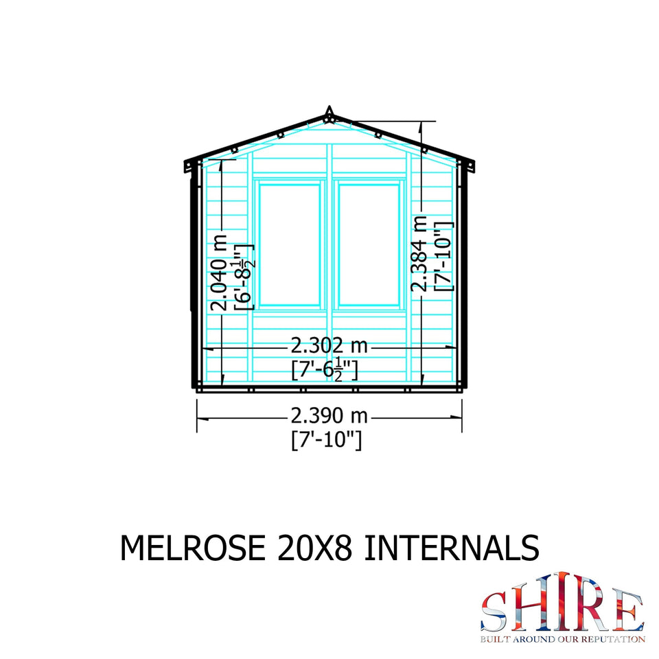 20x8 insulated Garden Studio Office with double doors