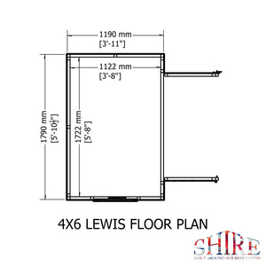 Lewis 4x6 Garden Shed Double Doors 12mm Shiplap T&G