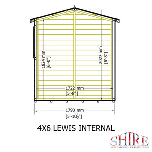 Lewis 4x6 Garden Shed Double Doors 12mm Shiplap T&G