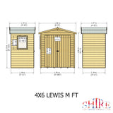 Lewis 4x6 Garden Shed Double Doors 12mm Shiplap T&G