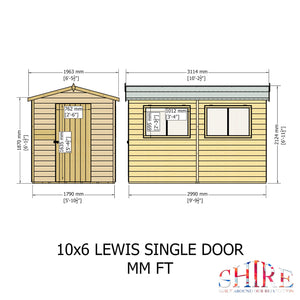 Lewis 10x6 Shiplap Garden Shed 12mm Shiplap T&G