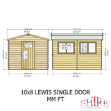 Lewis 10x8 Garden Shed 12mm Shiplap T&G