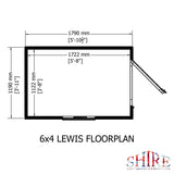 Lewis 6x4 Garden Shed Single Door 12mm T&G