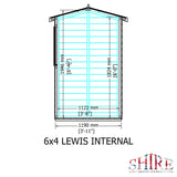 Lewis 6x4 Reverse Apex Style C Garden Shed Single Door 12mm T&G