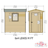 Lewis 6x4 Garden Shed Single Door 12mm T&G