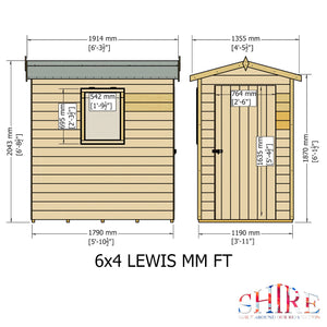 Lewis 6x4 Garden Shed Single Door 12mm T&G