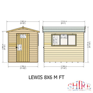 Lewis 8x6 Garden Shed 12mm Shiplap T&G
