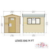 Lewis 8x6 Garden Shed 12mm Shiplap T&G