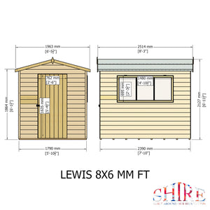 Lewis 8x6 Garden Shed 12mm Shiplap T&G