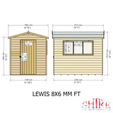 Lewis 8x6 Garden Shed 12mm Shiplap T&G