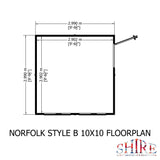 Norfolk Style B 10x12 single door 12mm Shiplap Garden Shed