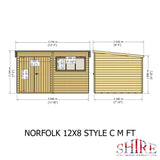 Norfolk 12x8 Double Door 12mm Shiplap Garden Shed