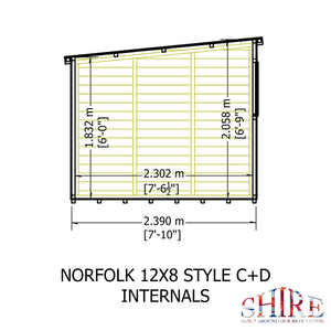 Norfolk 12x8 Double Door 12mm Shiplap Garden Shed