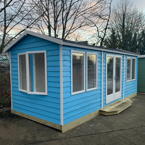 20x8 insulated Garden Studio Office with double doors
