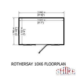 Rothesay 10x6 Garden Shed 12mm Shiplap T&G