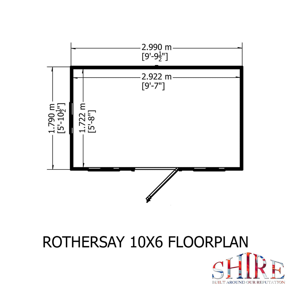 Rothesay 10x6 Garden Shed 12mm Shiplap T&G