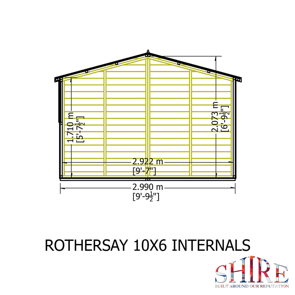Rothesay 10x6 Garden Shed 12mm Shiplap T&G