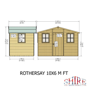 Rothesay 10x6 Garden Shed 12mm Shiplap T&G