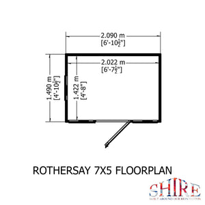 Rothesay 7x5 Garden Shed 12mm Shiplap T&G