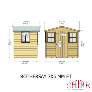 Rothesay 7x5 Garden Shed 12mm Shiplap T&G