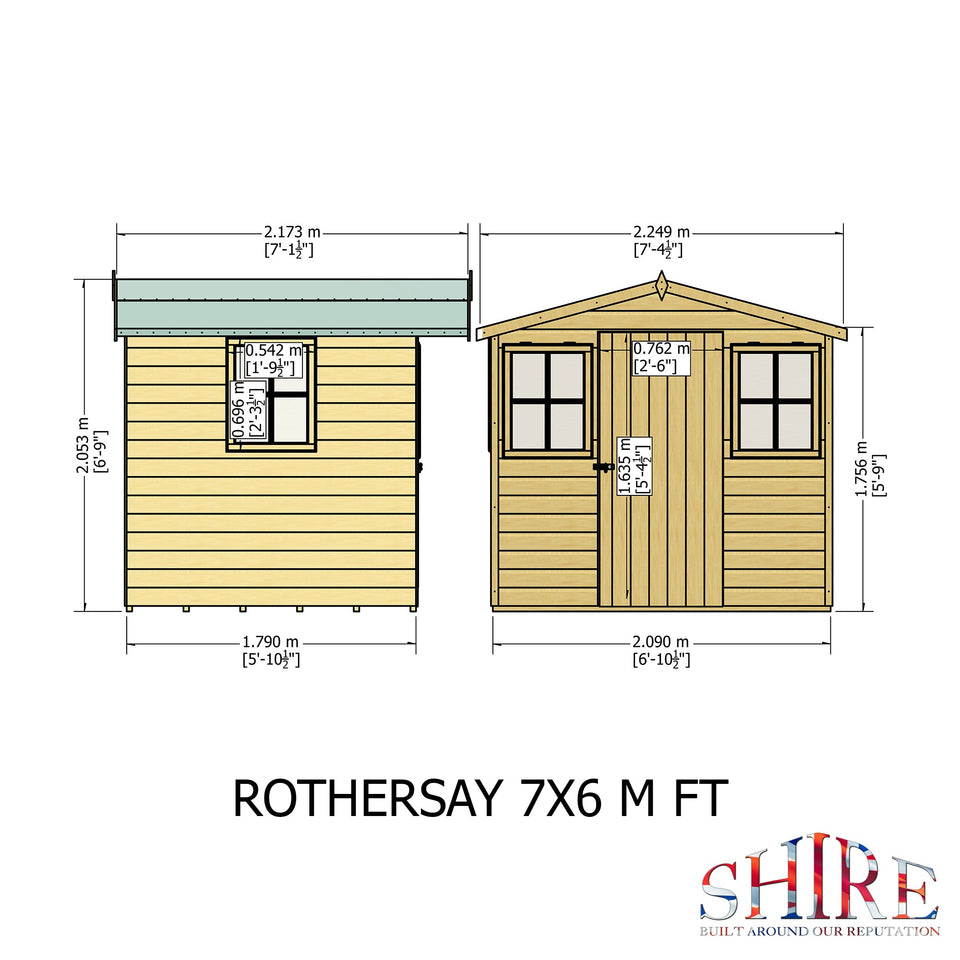 Rothesay 7x6 Garden Shed 12mm Shiplap T&G