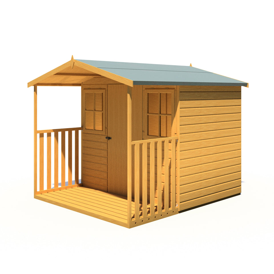 Rothesay 7x8  Garden Shed with Veranda 12mm Shiplap T&G