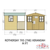 Rothesay 7x8  Garden Shed with Veranda 12mm Shiplap T&G