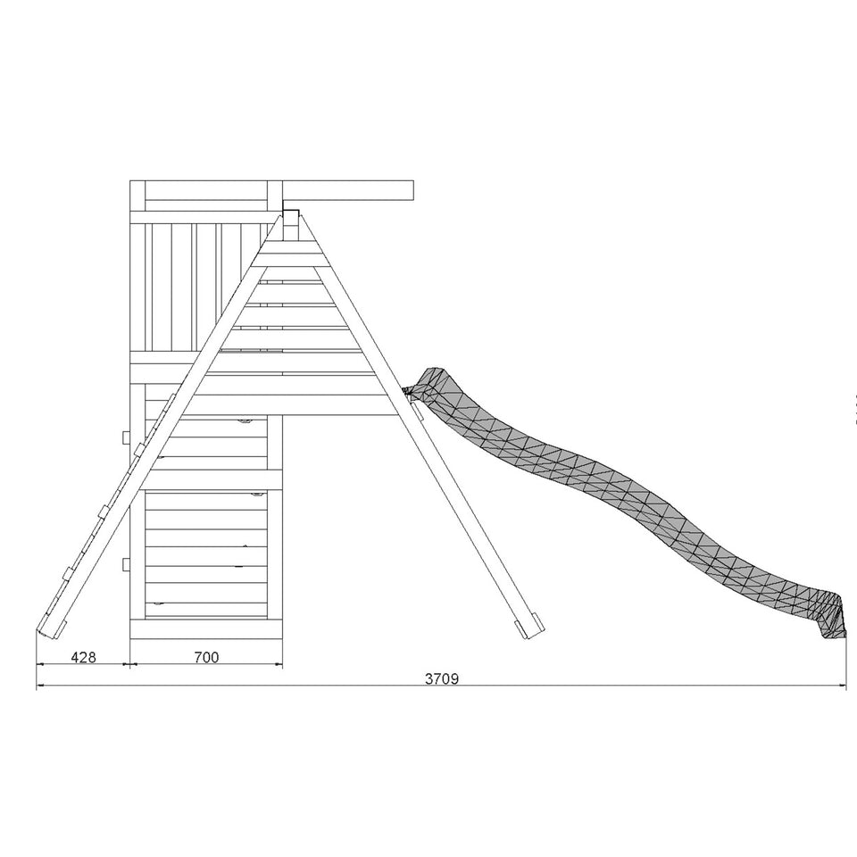 Climber Climbing Frame with swing rope ladder and climbing wall