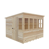 8x8 Sun Pent Potting Shed Style A Single Door 12mm Shiplap