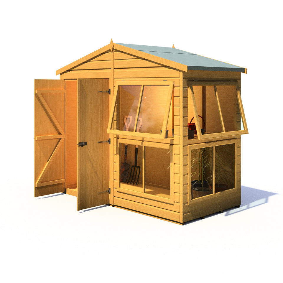 8x4 Sunhut Potting Shed with double doors