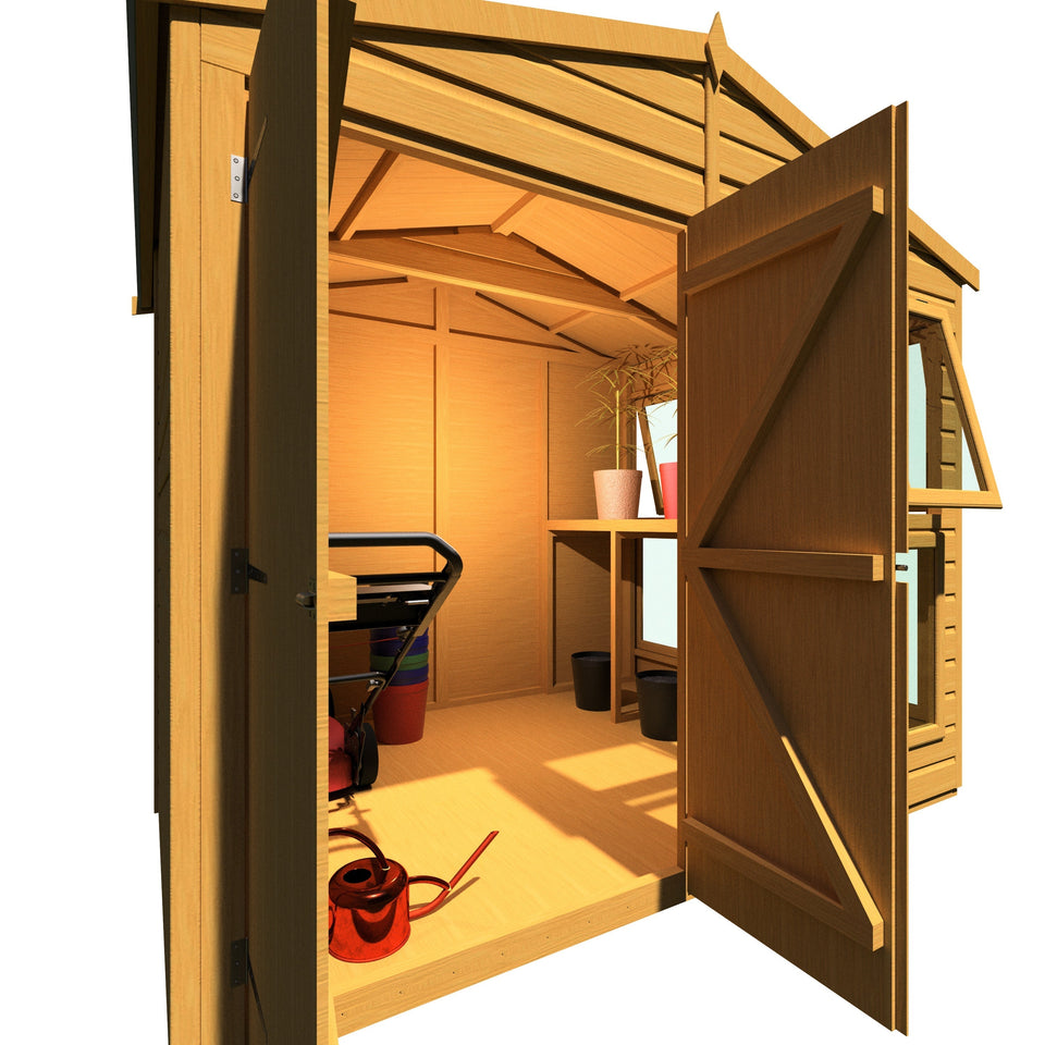 8x6 Sunhut Potting Shed with double doors
