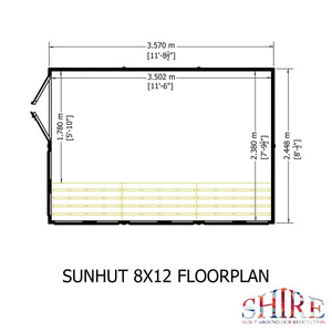8x12 Sunhut Potting Shed with double doors
