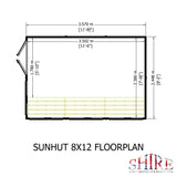 8x12 Sunhut Potting Shed with double doors
