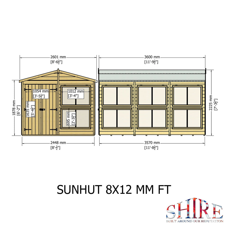8x12 Sunhut Potting Shed with double doors