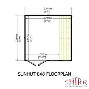 8x8 Sunhut Potting Shed with double doors
