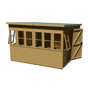 Sun Pent Potting Shed 10x10 Single Door 12mm Shiplap