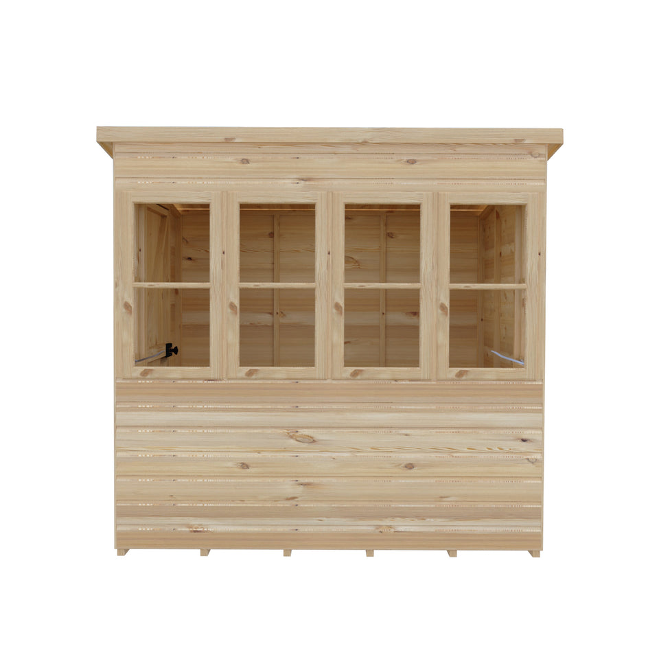 6x6 Sun Pent Potting Shed Style A 6x6 Single Door 12mm Shiplap