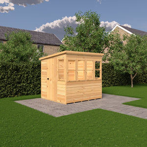 6x6 Sun Pent Potting Shed Style A 6x6 Single Door 12mm Shiplap