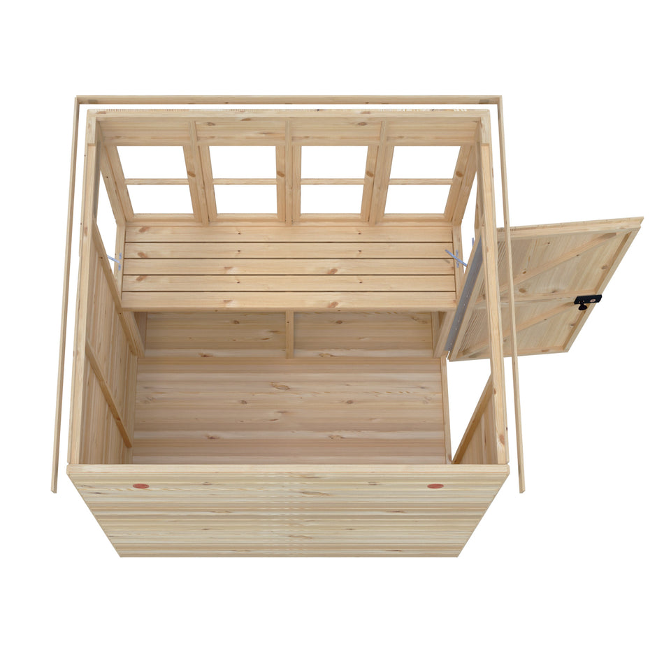 6x6 Sun Pent Potting Shed Style A 6x6 Single Door 12mm Shiplap