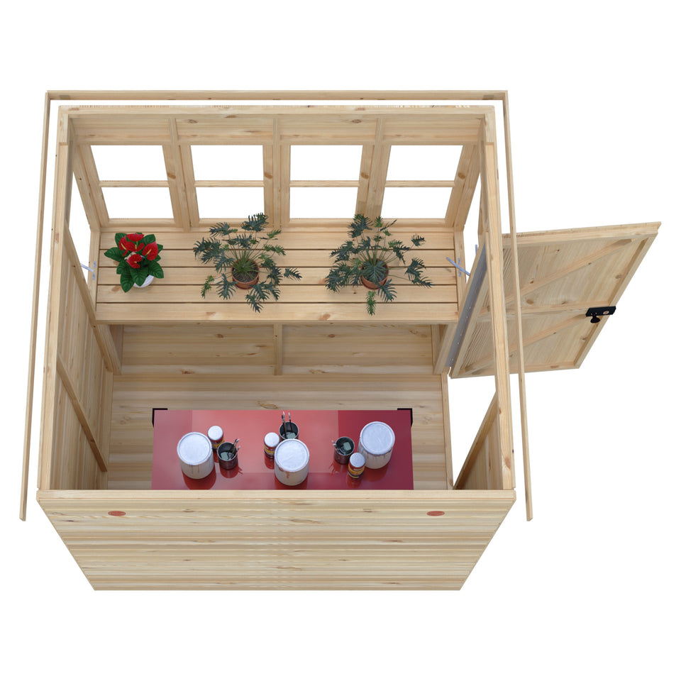 6x6 Sun Pent Potting Shed Style A 6x6 Single Door 12mm Shiplap