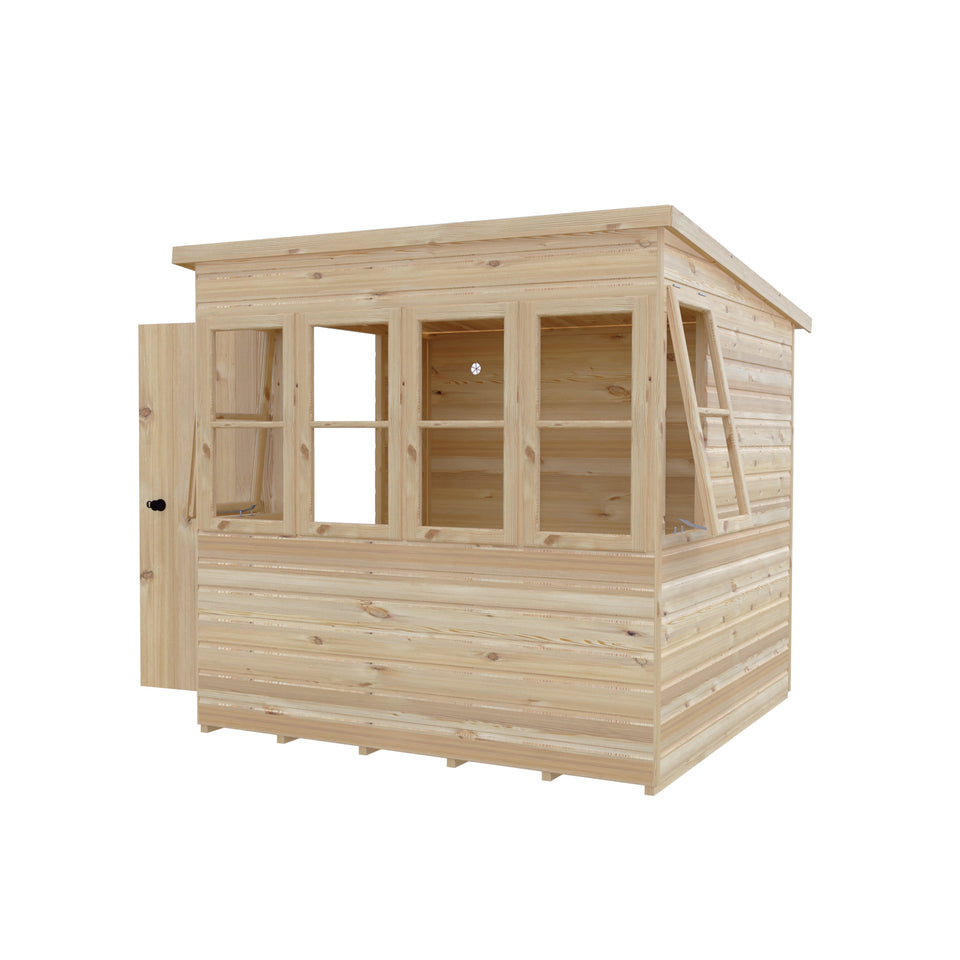 6x6 Sun Pent Potting Shed Style A 6x6 Single Door 12mm Shiplap