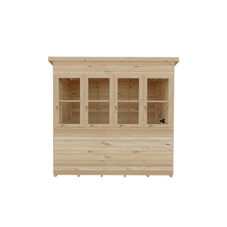 6x6 Sun Pent Potting Shed Style B Single Door 12mm Shiplap