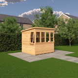 6x6 Sun Pent Potting Shed Style B Single Door 12mm Shiplap