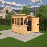 6x6 Sun Pent Potting Shed Style B Single Door 12mm Shiplap