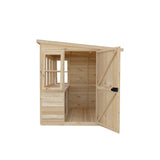 6x6 Sun Pent Potting Shed Style B Single Door 12mm Shiplap