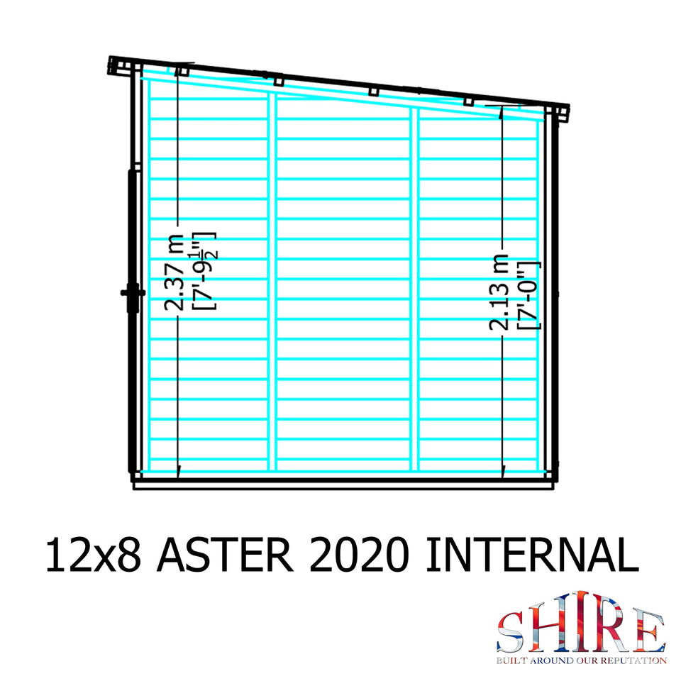 Aster 12x8 Right Hand Storage and Summerhouse 12mm Shiplap