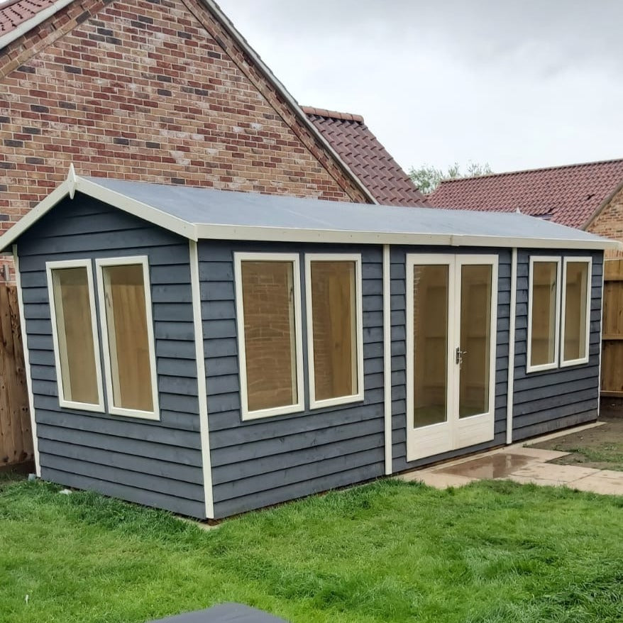 20x8 insulated Garden Studio Office with double doors