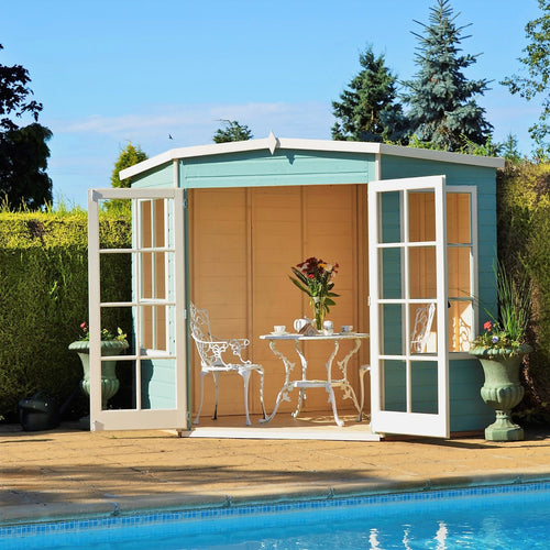 Shire Hampton 7x7 Corner Summerhouse 12mm Interlock Cladding