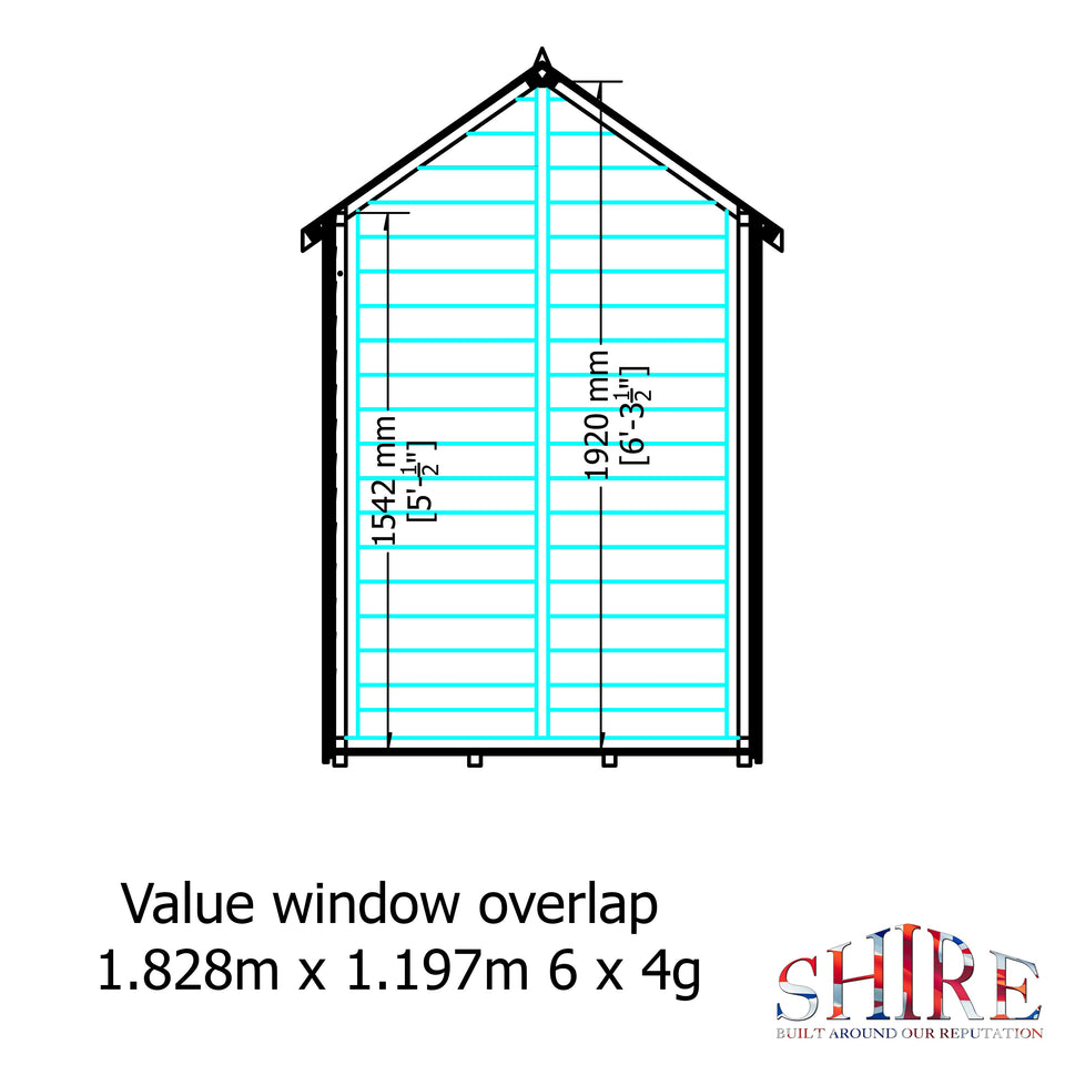 Shire Overlap 6x4 Economy with Window Storage Shed
