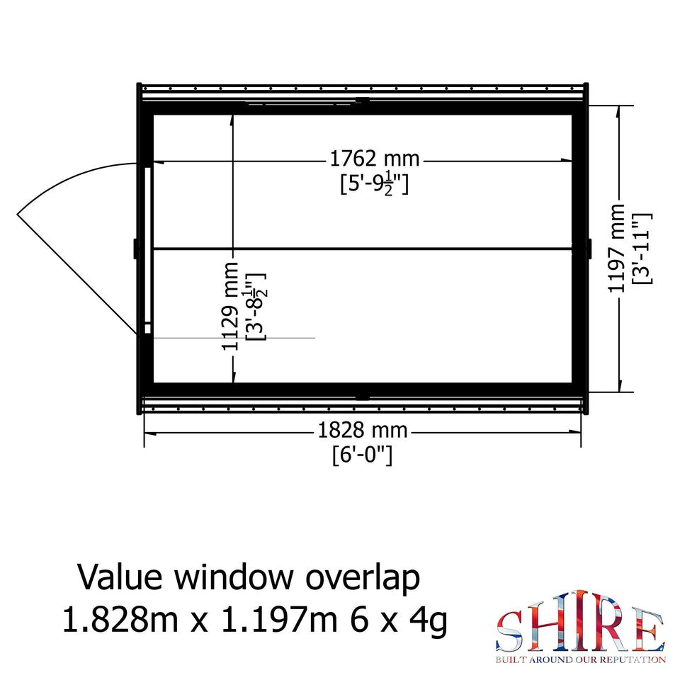 Shire Overlap 6x4 Economy with Window Storage Shed